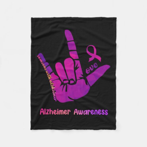 With Alzheimerheimer Love Heimer Awareness Shaka S Fleece Blanket