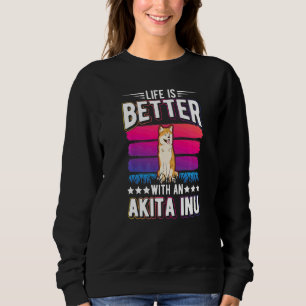 With An Akita Inu Sweatshirt