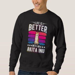 With An Akita Inu Sweatshirt