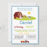 With An Oink, Baa, Cluck, Moo Farm Birthday Party Invitation at Zazzle
