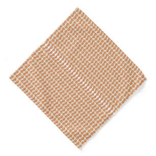 with an Orange White Pattern on White Background Bandana