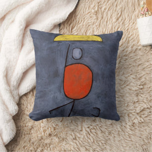 With an umbrella by Paul Klee, Abstract Art Throw Pillow