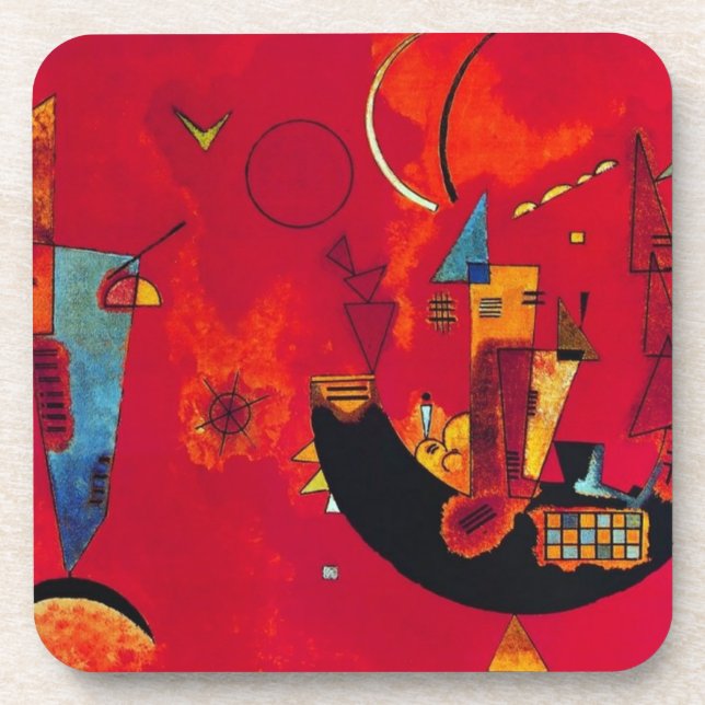 With and against, 1929 by Wassily Kandinsky Beverage Coaster (Front)