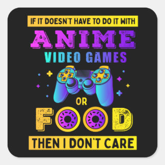 with anime video games or food cool boy present square sticker