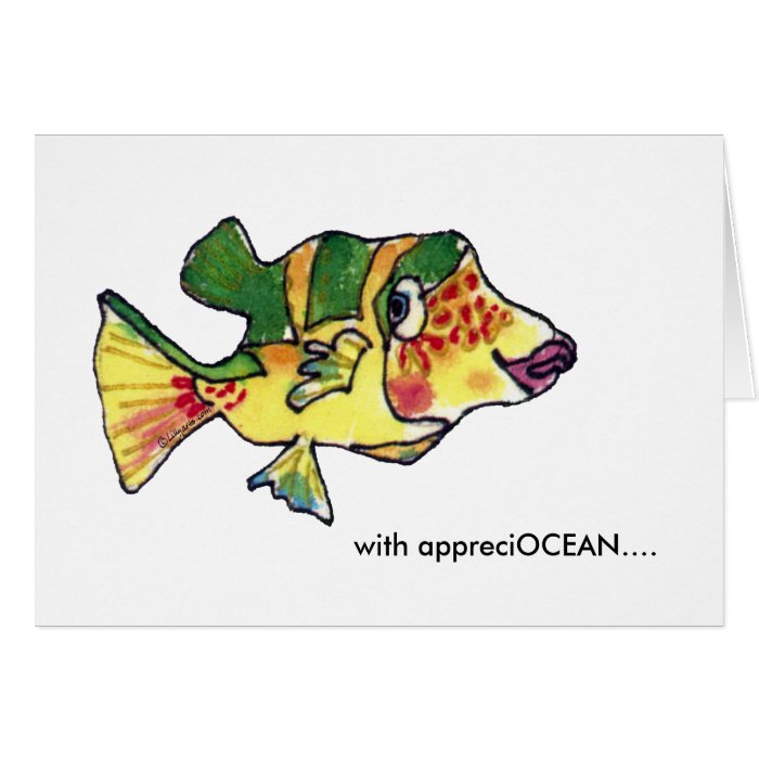 With appreciOCEAN Cute Boxfish Thank You card