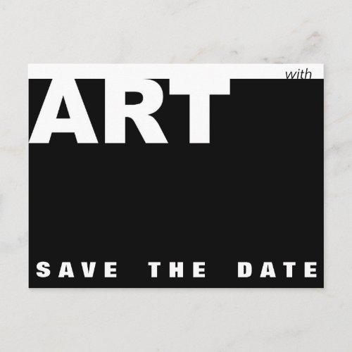 With Art customizable Birthday Save the date Announcement Postcard