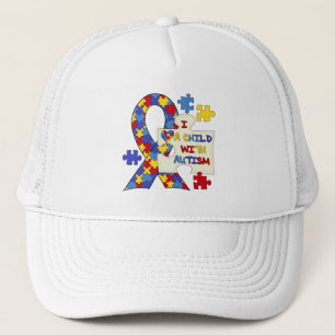 With Autism Awareness Ribbon Trucker Hat