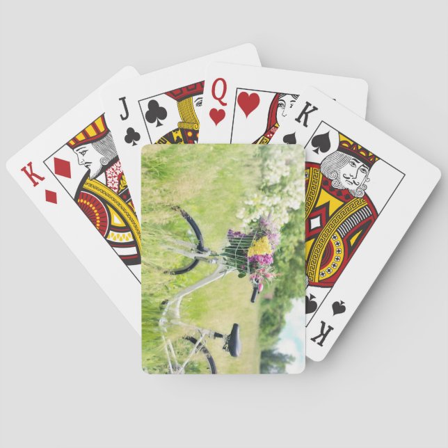 with Basket of Flowers in the Meadow Poker Cards (Back)