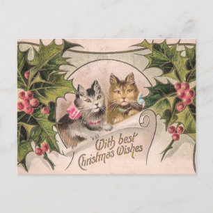 "With Best Christmas Wishes" Victorian Postcard