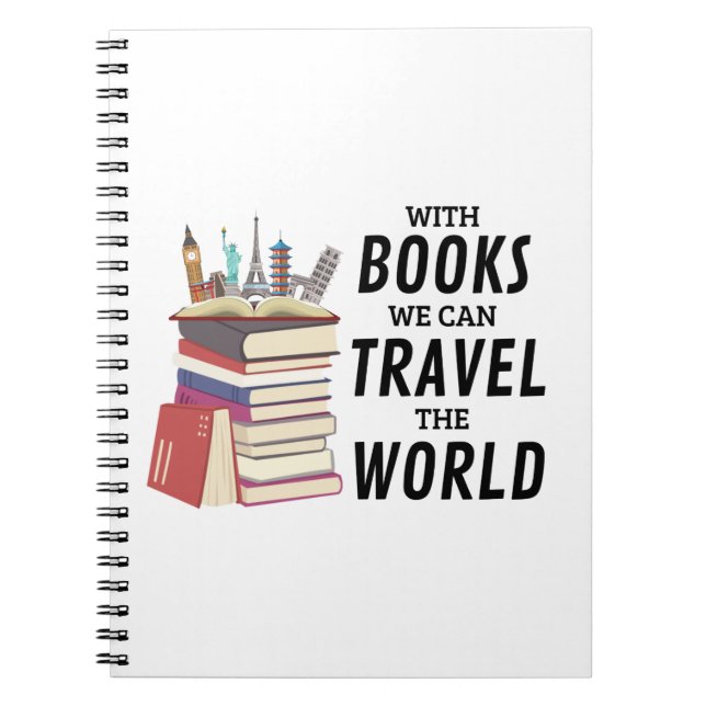 With Books We Can Travel The World 3 Ring Binder P (Front)