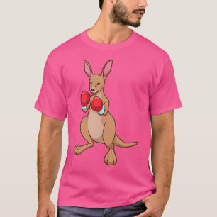 With Boxing Gloves In Boxing Ring Cartoon Kangaroo T-Shirt
