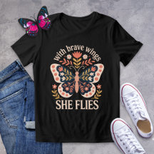 With Brave Wings She Flies Folk Art Butterfly