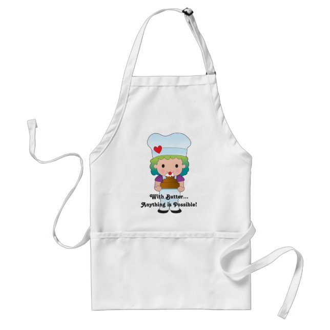 With Butter...Anything is Possible! Adult Apron (Front)