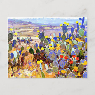 With Cacti, painting by Julian Onderdonk Postcard