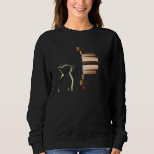With Cats And Books Cat Book Sweatshirt