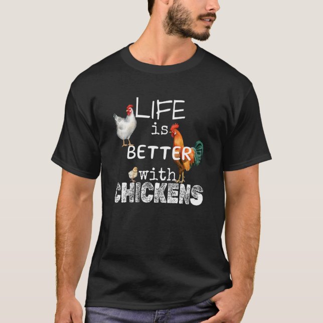 with chickens cute farm humor T-Shirt (Front)