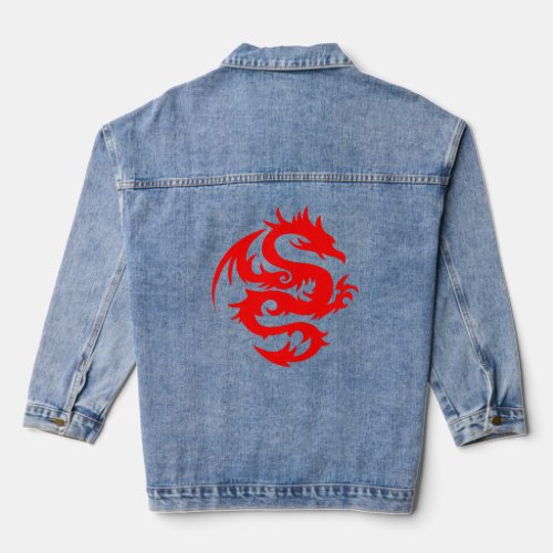 With Chinese Dragon Chinese Dragon China Kung Fu   Denim Jacket