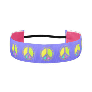 With Colors Filled PEACE Sign 1 Athletic Headband