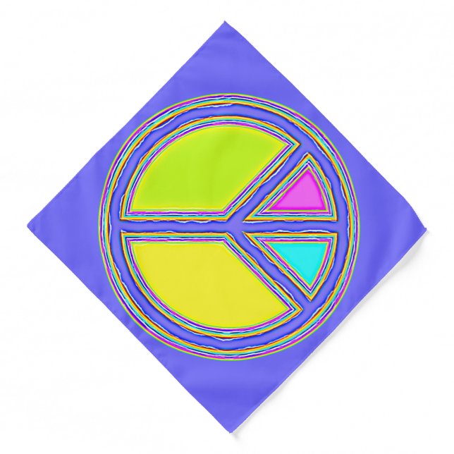 With Colors Filled PEACE Sign 1 Bandana (Front)