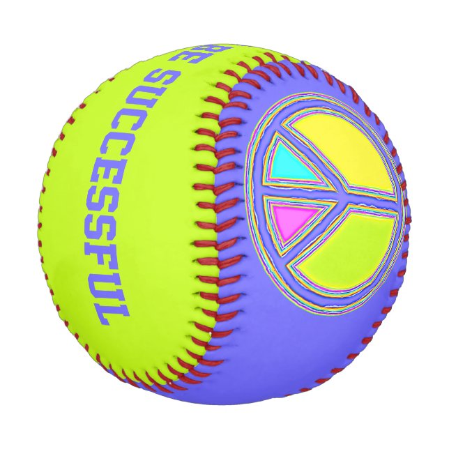 With Colors Filled PEACE Sign 1 Baseball (Angled)
