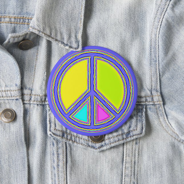 With Colors Filled PEACE Sign 1 Button (In Situ)