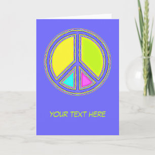 With Colors Filled PEACE Sign 1 Card