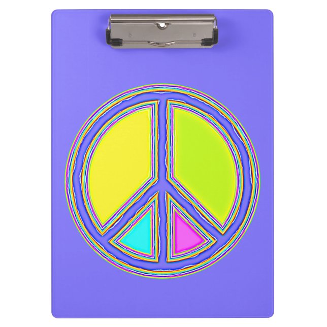 With Colors Filled PEACE Sign 1 Clipboard (Front)