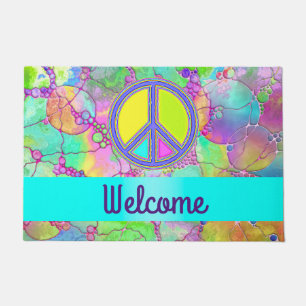 With Colors Filled PEACE Sign 1 Doormat