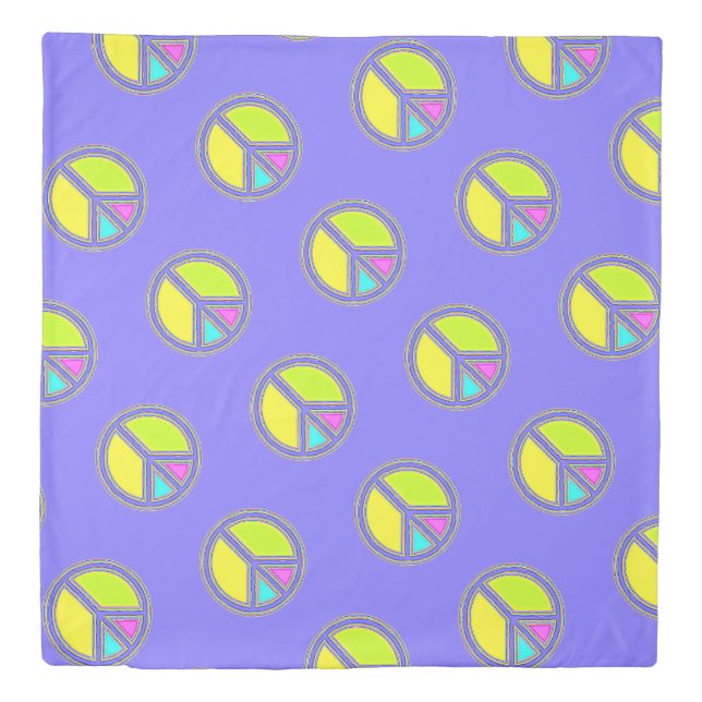With Colors Filled PEACE Sign 1 Duvet Cover (Front)