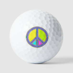 With Colors Filled PEACE Sign 1 Golf Balls