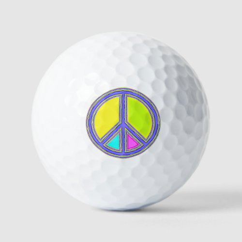 With Colors Filled PEACE Sign 1 Golf Balls