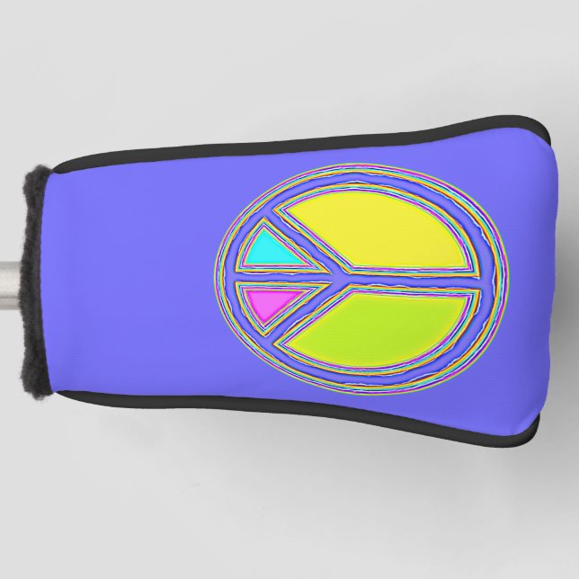 With Colors Filled PEACE Sign 1 Golf Head Cover (Front)