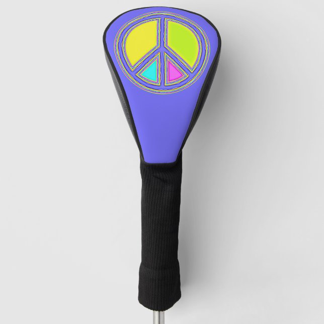 With Colors Filled PEACE Sign 1 Golf Head Cover (Front)