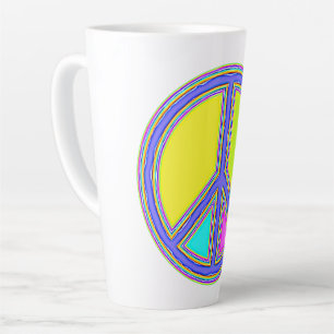 With Colors Filled PEACE Sign 1 Latte Mug