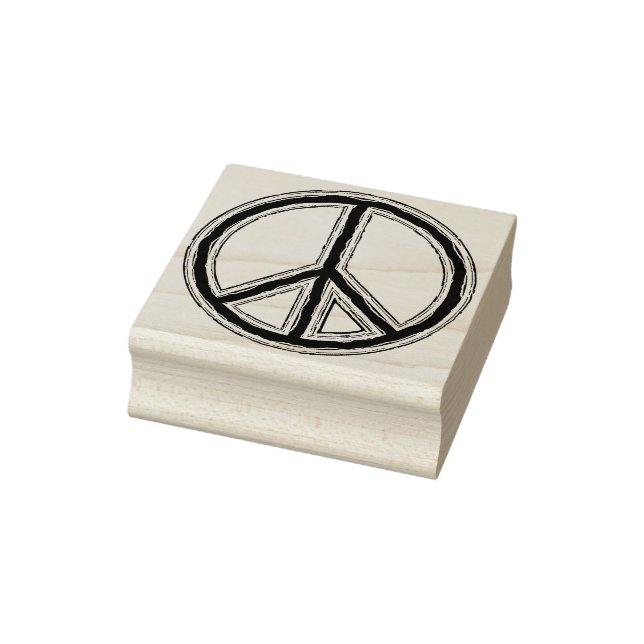 With Colors Filled PEACE Sign 1 Rubber Stamp (Stamp)
