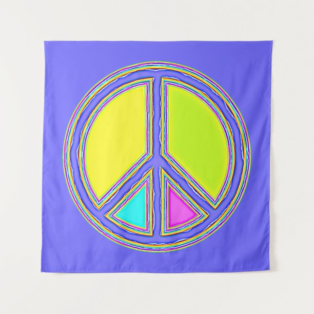 With Colors Filled PEACE Sign 1 Tapestry (Front)