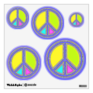 With Colors Filled PEACE Sign 1 Wall Decal