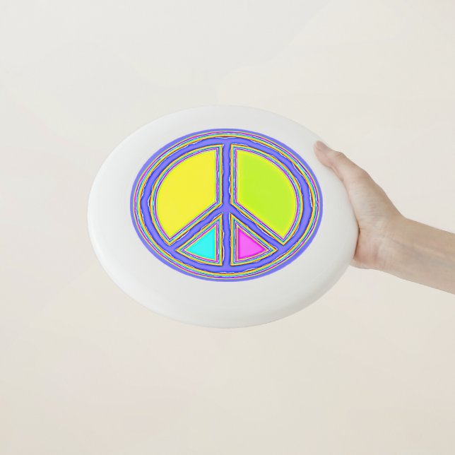With Colors Filled PEACE Sign 1 Wham-O Frisbee (In Hand)