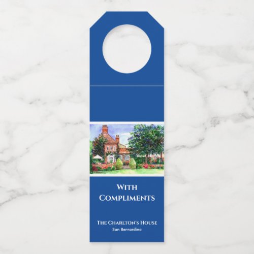 With Compliment Manor House York England Garden Bottle Hanger Tag