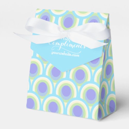 With compliments company peacock teal gift box
