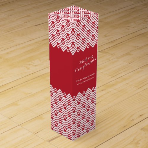 With Compliments corporate promotion red wine box