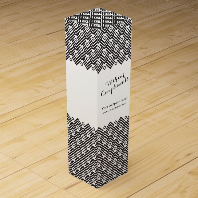 With Compliments promotional corporate wine box (Front)