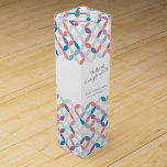 With Compliments promotional corporate wine box<br><div class="desc">Thank customers or clients with this graphic circle leaf spring tinted colored pattern in mixed colors of orange, purple, blue, brown, grey and white wine box. Graphic circular leaf patterned bold graphic style box ideal for wine lovers to fill with your choice of wine. Reads with compliments then you can...</div>