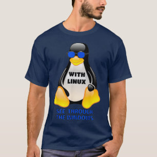With Computing Linu See Through Windows Tu T-Shirt