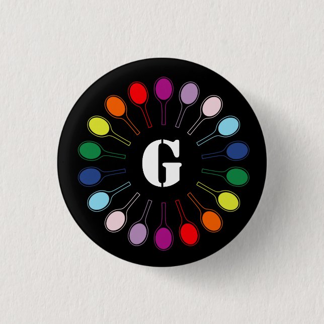 With custom monogram Tennis rackets  Button (Front)