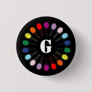 With custom monogram Tennis rackets Button