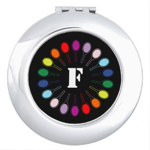 With custom monogram Tennis rackets Compact Mirror