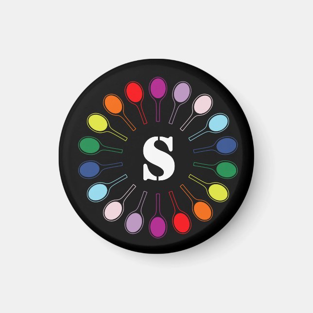 With custom monogram Tennis rackets  Magnet (Front)