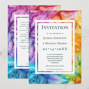 With custom text at the back Ethereal Bloom Invitation