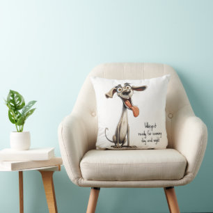 With custom text, 🐶crazy 🤪 whippet throw pillow